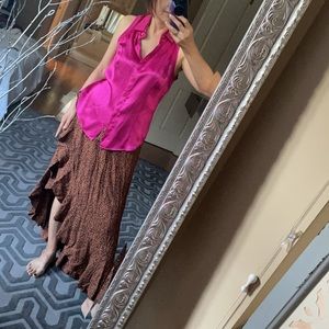 Atlein 💯 silk hot pink tank top